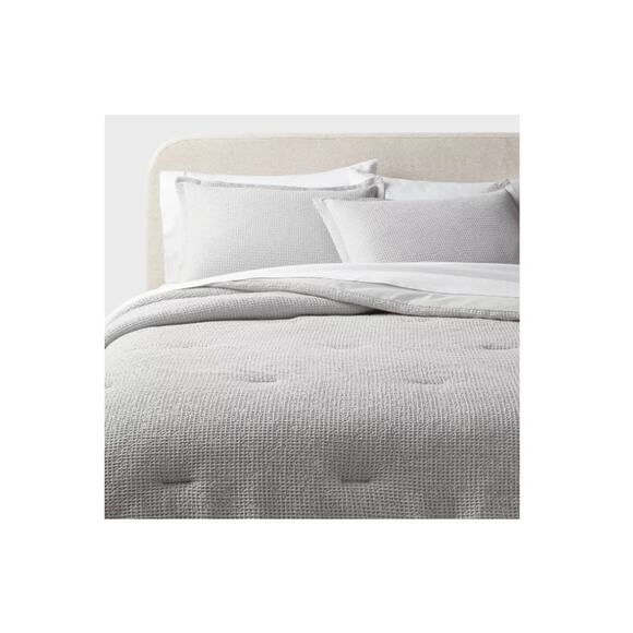 Washed Waffle Weave Comforter and Sham Set - Threshold full/queen light Gray - Picture 1 of 4